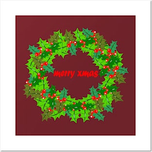 Christmas wreath Posters and Art